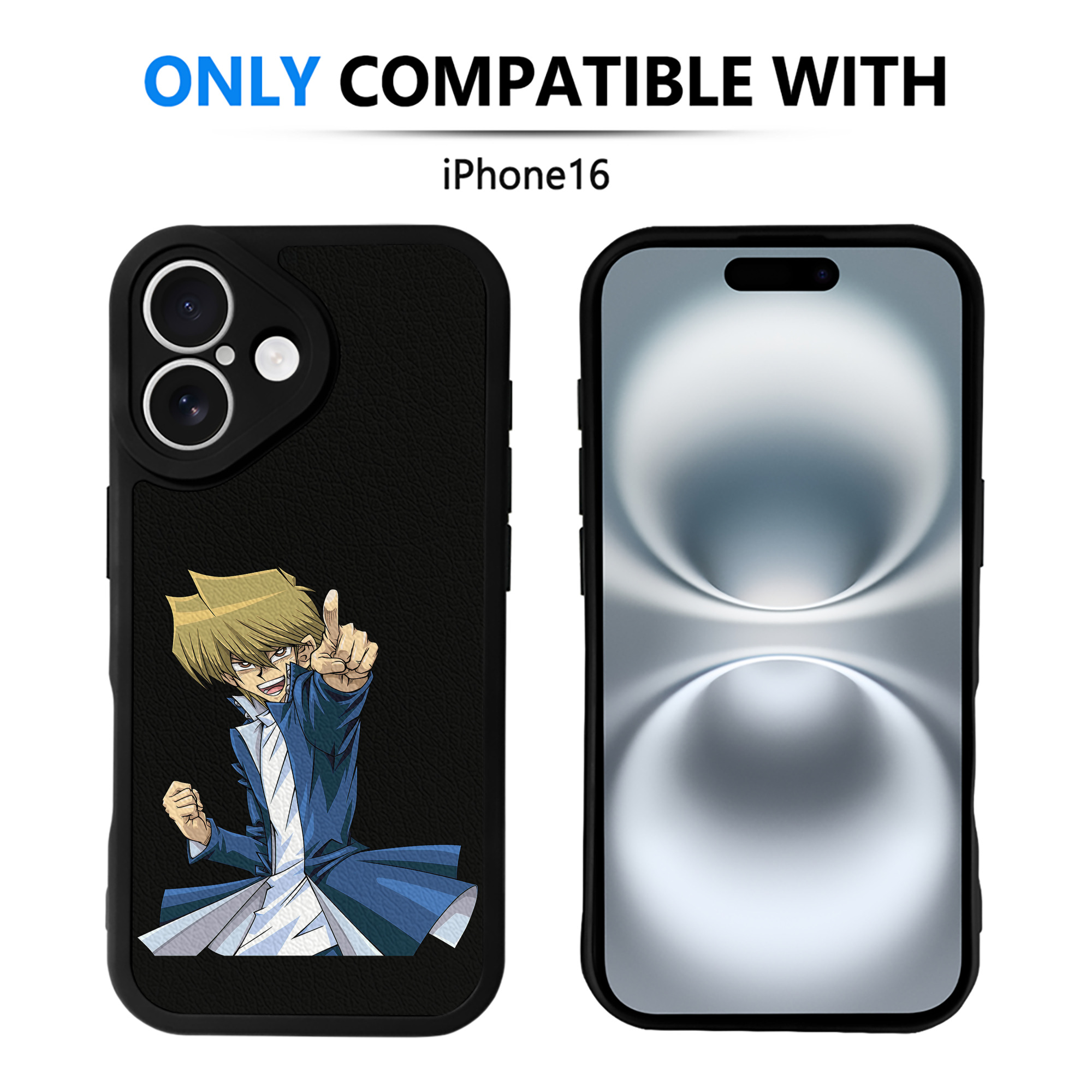 （画像用） 遊☆戯☆王 Yu-Gi-Oh! 【iPhone 16シリーズ対応】シリコンスマホケース（レザー調） 材質：シリコン